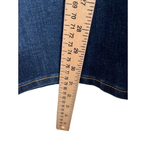 ModCloth The Grier Wide Leg Flare Jeans Ultra High Rise Dark Blue Wash plus 26 - Picture 9 of 12